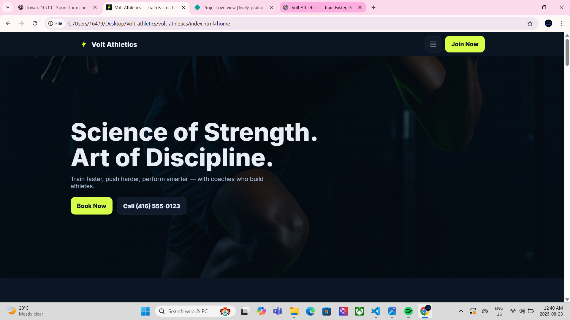 Volt Athletics — desktop